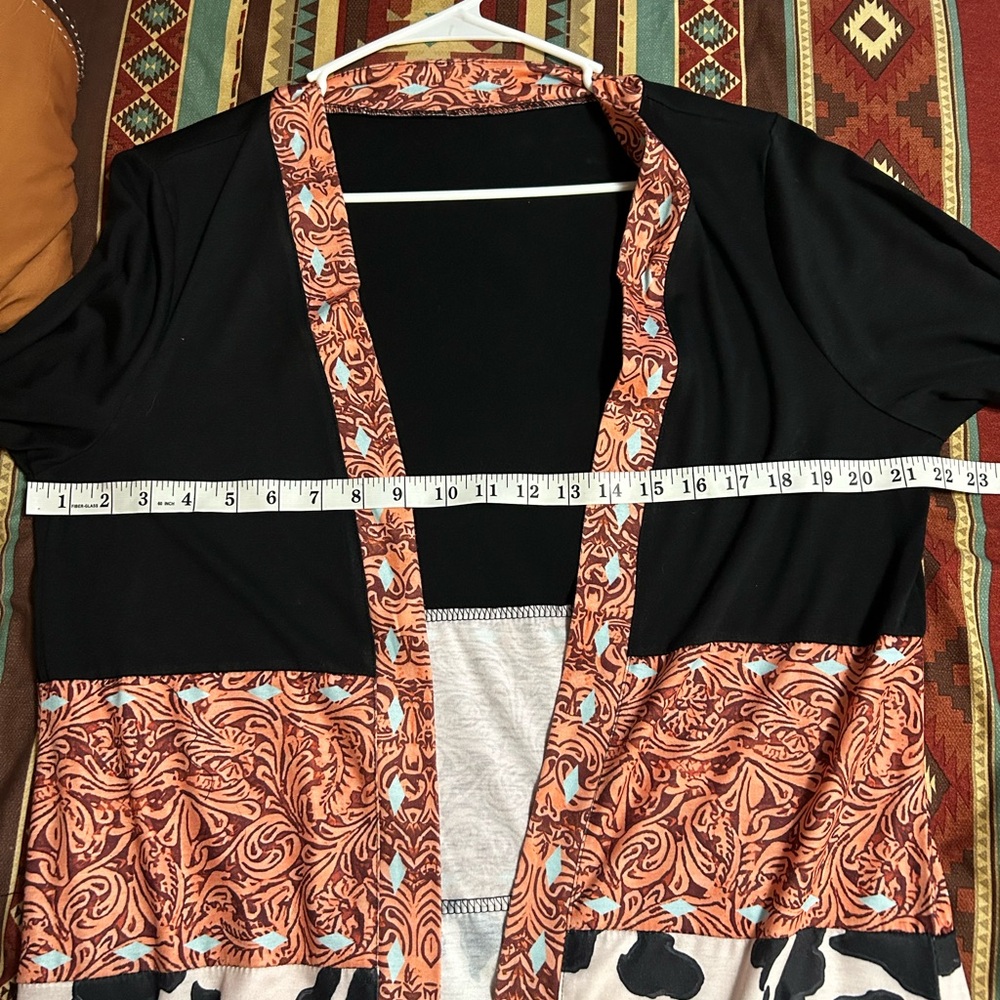 Black western pattern cow patchwork open-front ca… - image 5